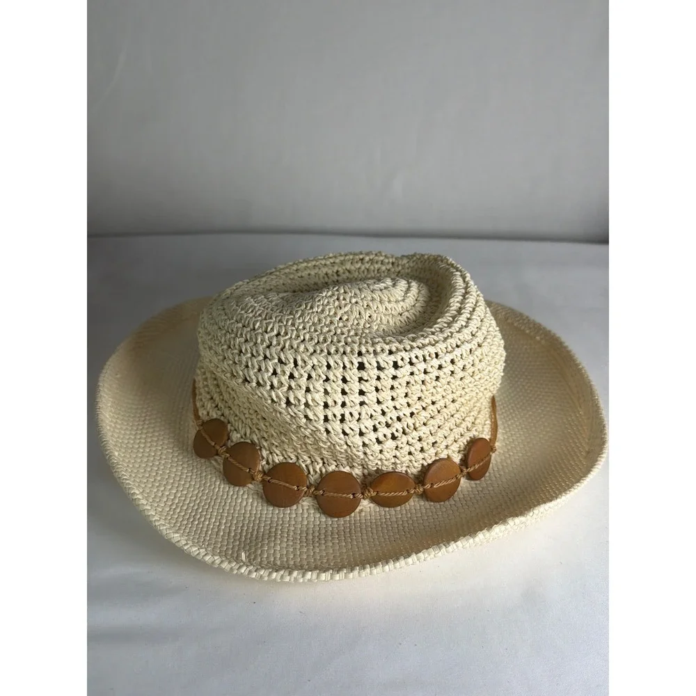 Straw Sun Hat Womens OS Cream Excellent